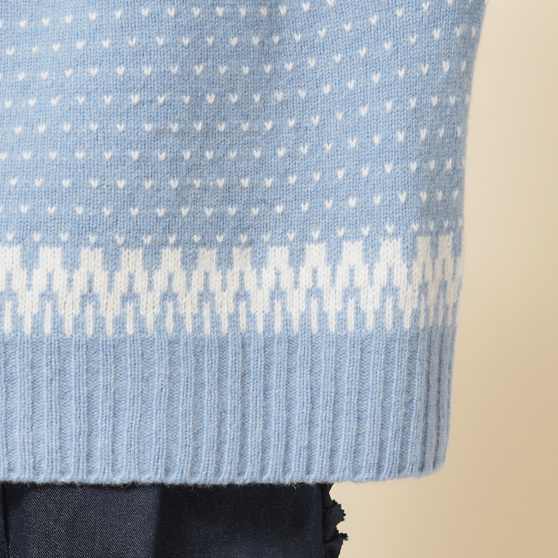 SunaUna「【ラメ混】ノルディック風ジャガード柄ニット」|ニット・セーター|