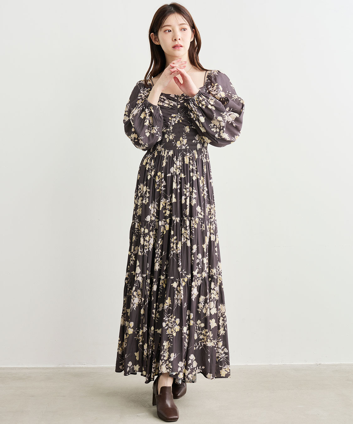シャーリングティアードフラワーワンピース（COCO DEAL）｜ルミネの