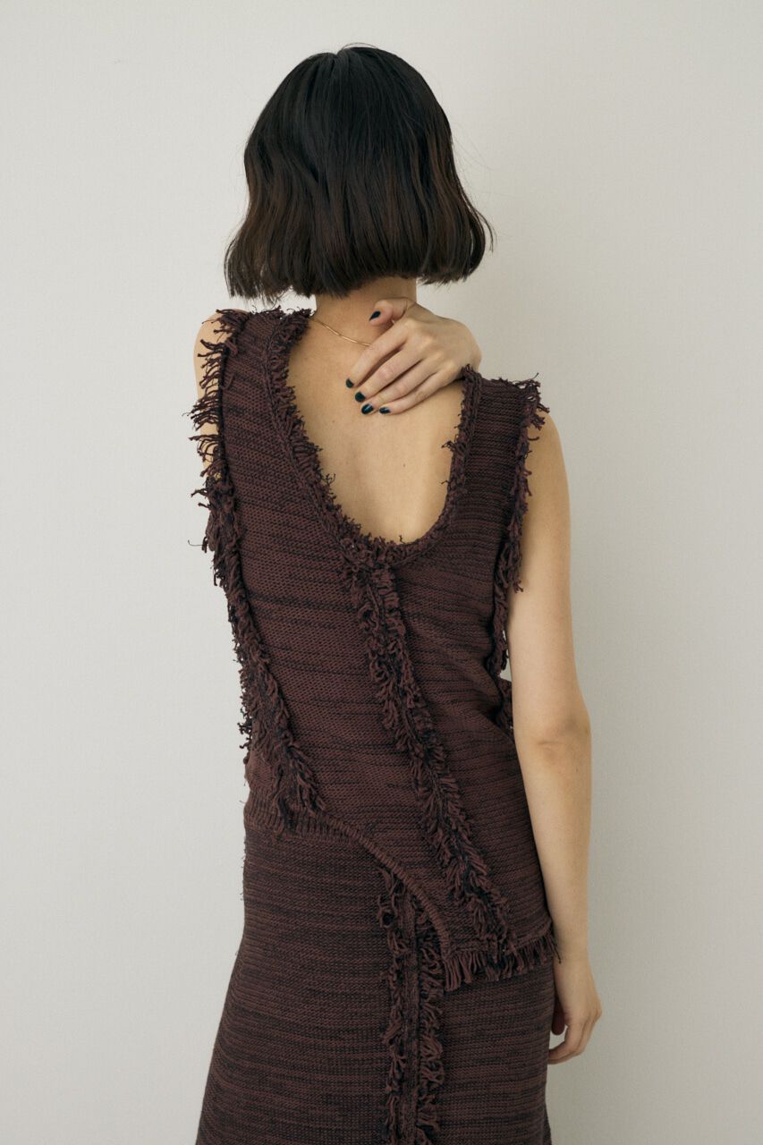 MOUSSY「ツイードニットタンクトップ　オーガニックコットン使用」|タンクトップ|