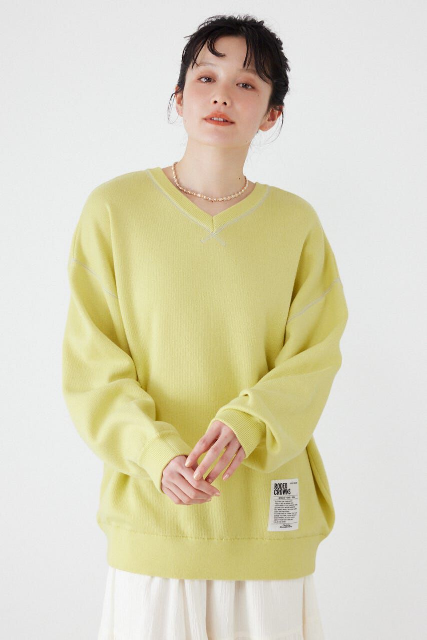 RODEO CROWNS「スウェットライク2wayネックニットトップス」|ニット・セーター|L/YEL1
