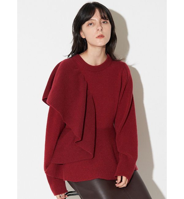 ELENDEEK「SHOULDER FRILL PEPLUM KT」|ニット・セーター|