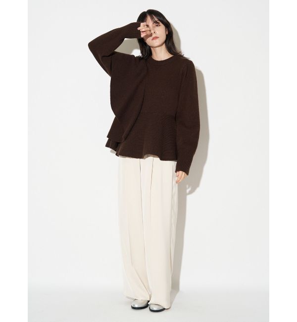 ELENDEEK「SHOULDER FRILL PEPLUM KT」|ニット・セーター|