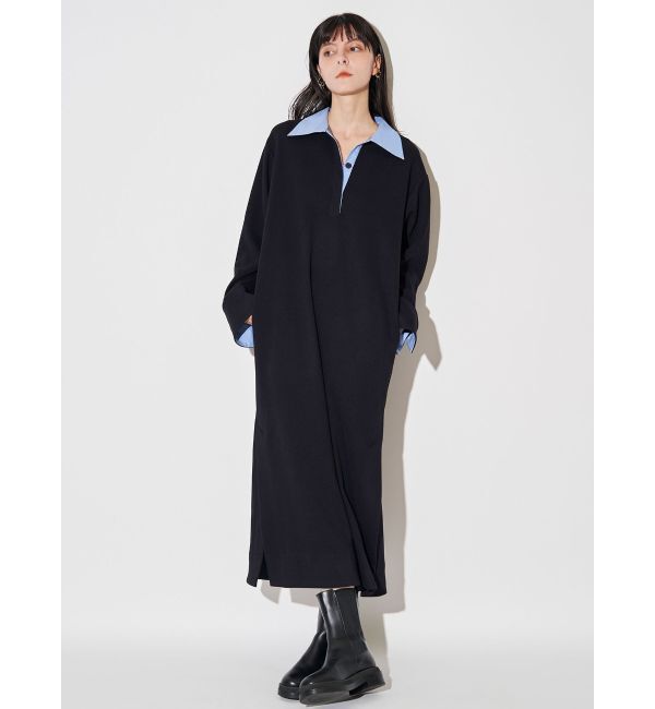 ELENDEEK「BICOLOR POLO OP」|ワンピース|ネイビー