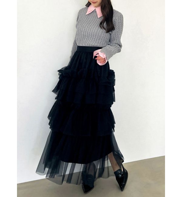 dazzlin「【20周年記念復刻！】ケーブルシャツドッキングニット」|ニット・セーター|