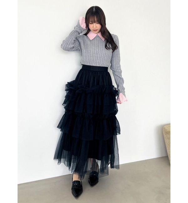 dazzlin「【20周年記念復刻！】ケーブルシャツドッキングニット」|ニット・セーター|