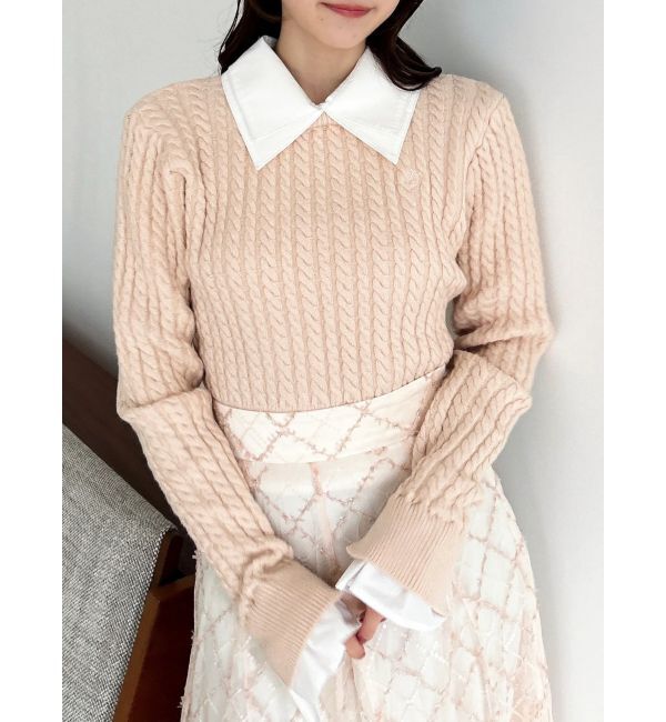 dazzlin「【20周年記念復刻！】ケーブルシャツドッキングニット」|ニット・セーター|