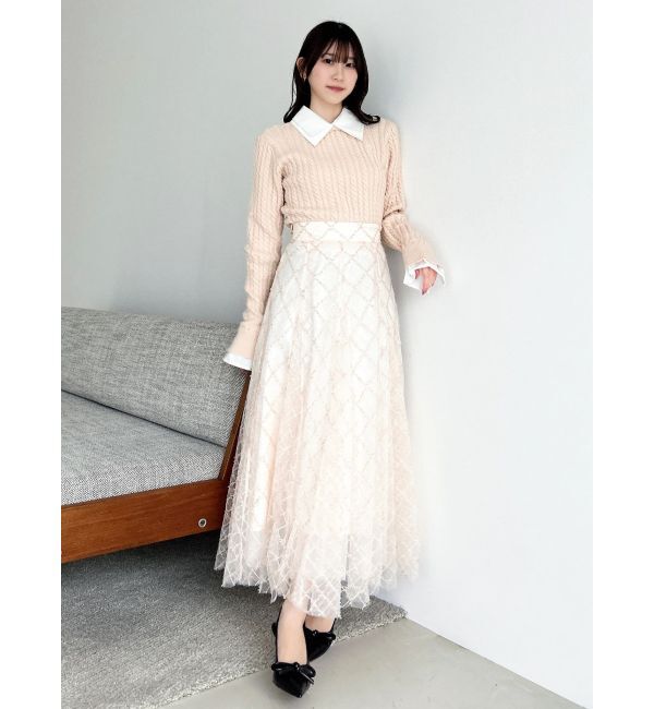 dazzlin「【20周年記念復刻！】ケーブルシャツドッキングニット」|ニット・セーター|