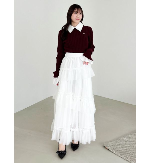 dazzlin「【20周年記念復刻！】ケーブルシャツドッキングニット」|ニット・セーター|