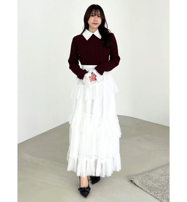 dazzlin「【20周年記念復刻！】ケーブルシャツドッキングニット」|ニット・セーター|