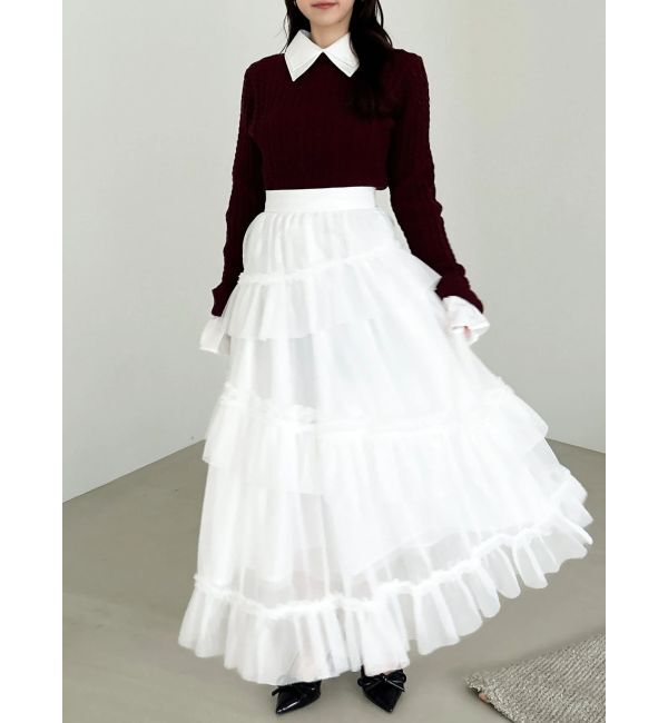 dazzlin「【20周年記念復刻！】ケーブルシャツドッキングニット」|ニット・セーター|