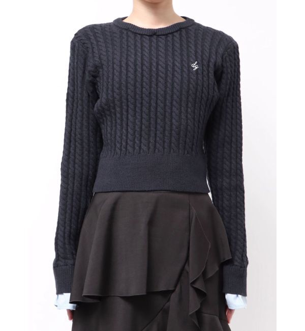 dazzlin「【20周年記念復刻！】ケーブルシャツドッキングニット」|ニット・セーター|