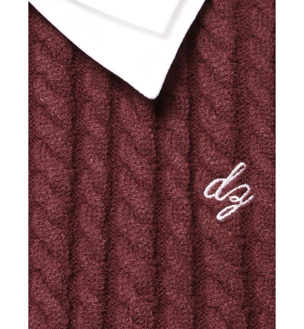 dazzlin「【20周年記念復刻！】ケーブルシャツドッキングニット」|ニット・セーター|