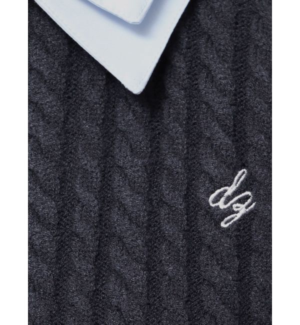 dazzlin「【20周年記念復刻！】ケーブルシャツドッキングニット」|ニット・セーター|