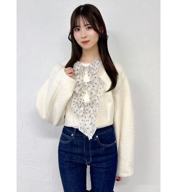 dazzlin「トリプルリボンショートブルゾン」|ブルゾン・スタジャン|