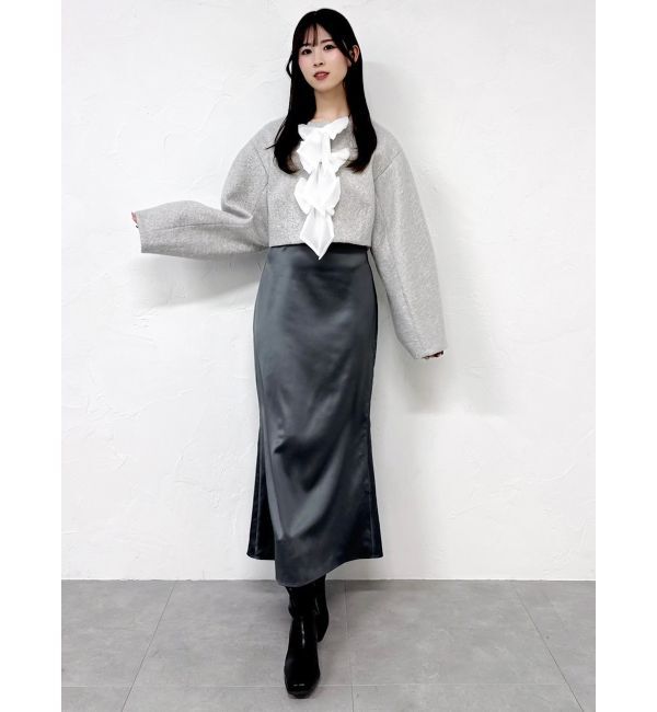 dazzlin「トリプルリボンショートブルゾン」|ブルゾン・スタジャン|