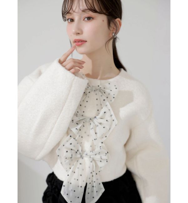 dazzlin「トリプルリボンショートブルゾン」|ブルゾン・スタジャン|