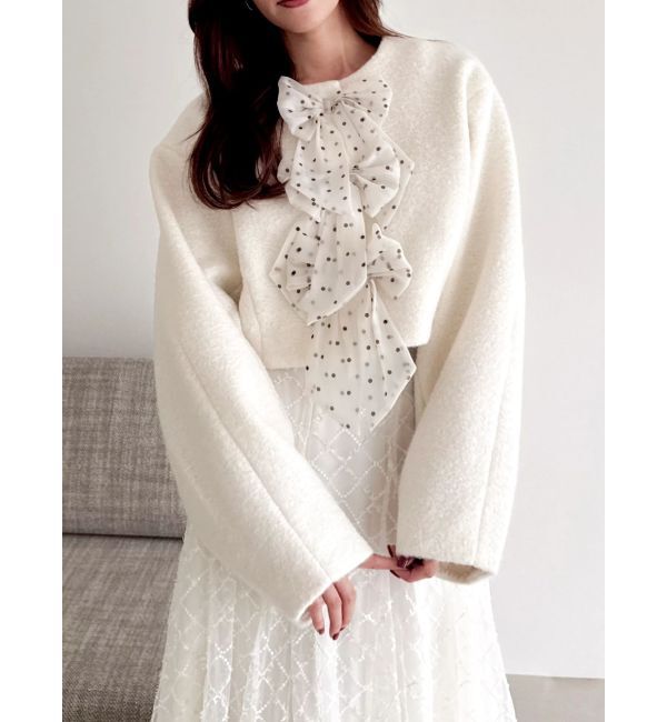 dazzlin「トリプルリボンショートブルゾン」|ブルゾン・スタジャン|