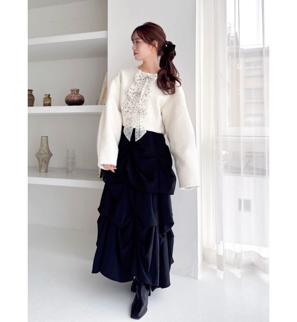 dazzlin「トリプルリボンショートブルゾン」|ブルゾン・スタジャン|