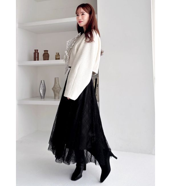 dazzlin「トリプルリボンショートブルゾン」|ブルゾン・スタジャン|