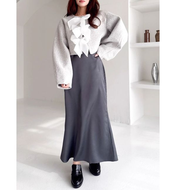 dazzlin「トリプルリボンショートブルゾン」|ブルゾン・スタジャン|