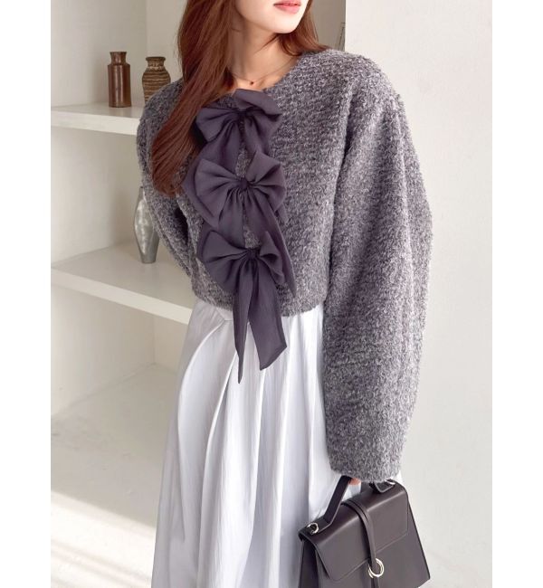 dazzlin「トリプルリボンショートブルゾン」|ブルゾン・スタジャン|