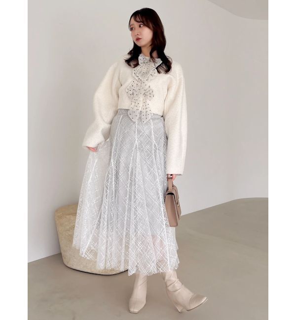 dazzlin「トリプルリボンショートブルゾン」|ブルゾン・スタジャン|