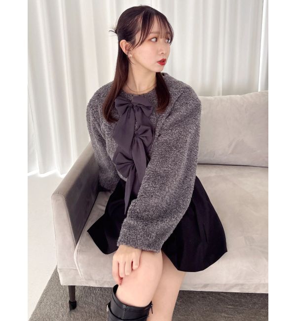 dazzlin「トリプルリボンショートブルゾン」|ブルゾン・スタジャン|