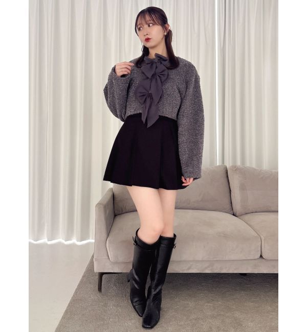 dazzlin「トリプルリボンショートブルゾン」|ブルゾン・スタジャン|