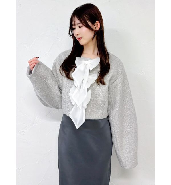 dazzlin「トリプルリボンショートブルゾン」|ブルゾン・スタジャン|