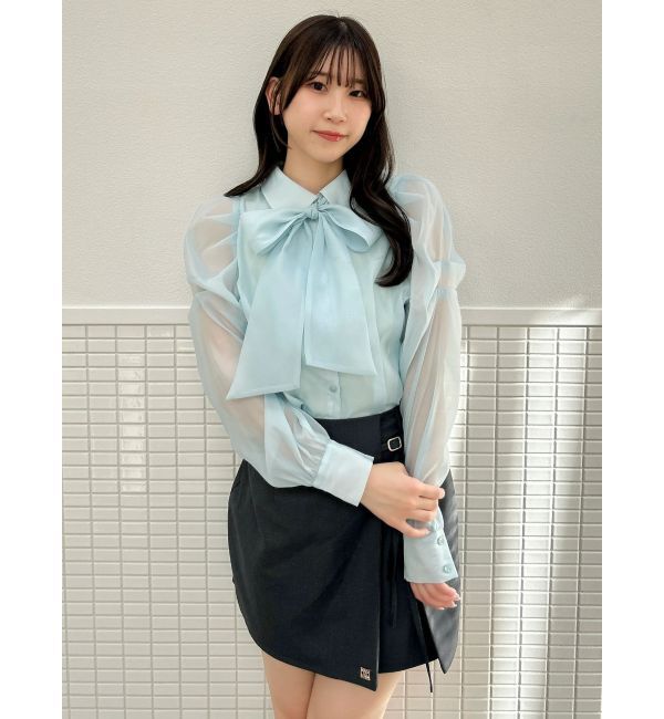 dazzlin「2WAYボウタイタックペプラムブラウスⅡ」|シャツ・ブラウス|