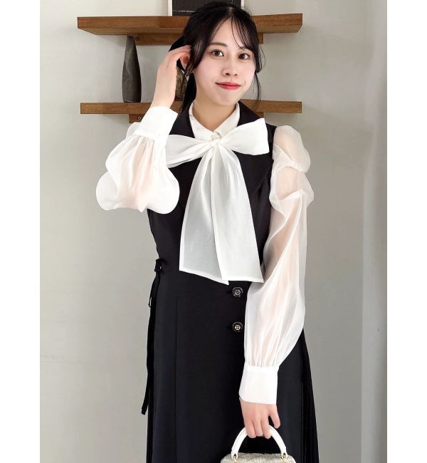 dazzlin「2WAYボウタイタックペプラムブラウスⅡ」|シャツ・ブラウス|