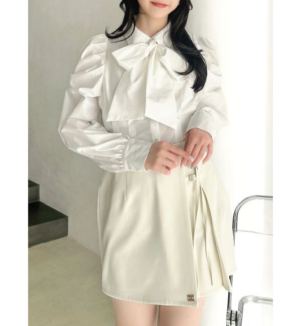 dazzlin「2WAYボウタイタックペプラムブラウスⅡ」|シャツ・ブラウス|