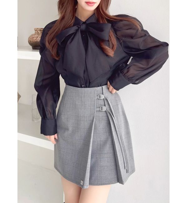 dazzlin「2WAYボウタイタックペプラムブラウスⅡ」|シャツ・ブラウス|