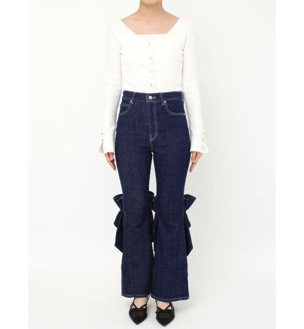 dazzlin「バックリボンフルイドパンツ」|デニム|