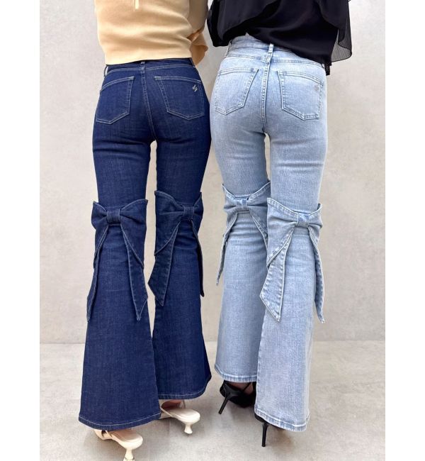 dazzlin「バックリボンフルイドパンツ」|デニム|