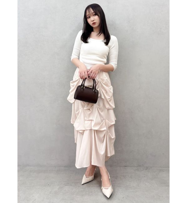 dazzlin「ランダムドレープタックスカート」|スカート|