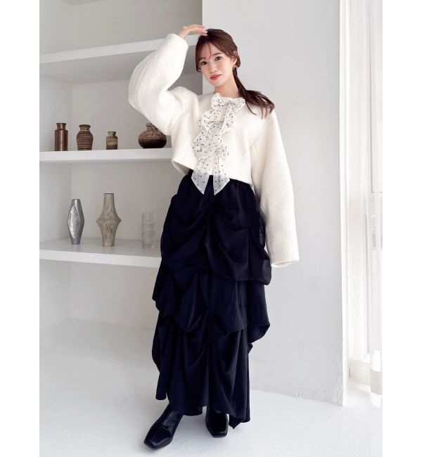 dazzlin「ランダムドレープタックスカート」|スカート|