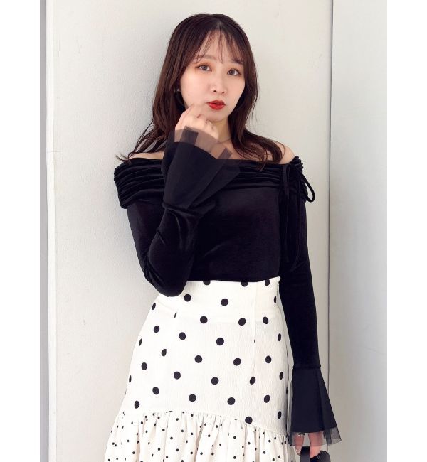 dazzlin「シアーベロアオフショルトップス」|Tシャツ・カットソー|