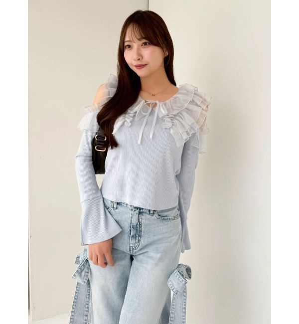 dazzlin「シアーラッフルカットトップス」|Tシャツ・カットソー|