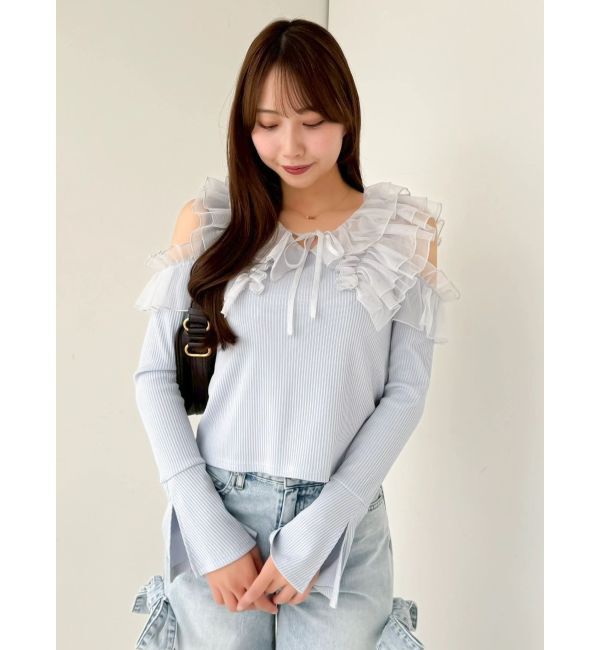 dazzlin「シアーラッフルカットトップス」|Tシャツ・カットソー|