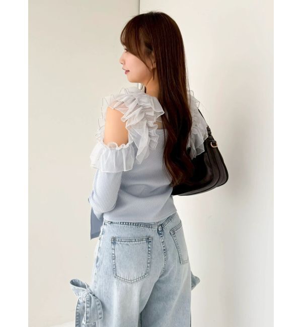 dazzlin「シアーラッフルカットトップス」|Tシャツ・カットソー|