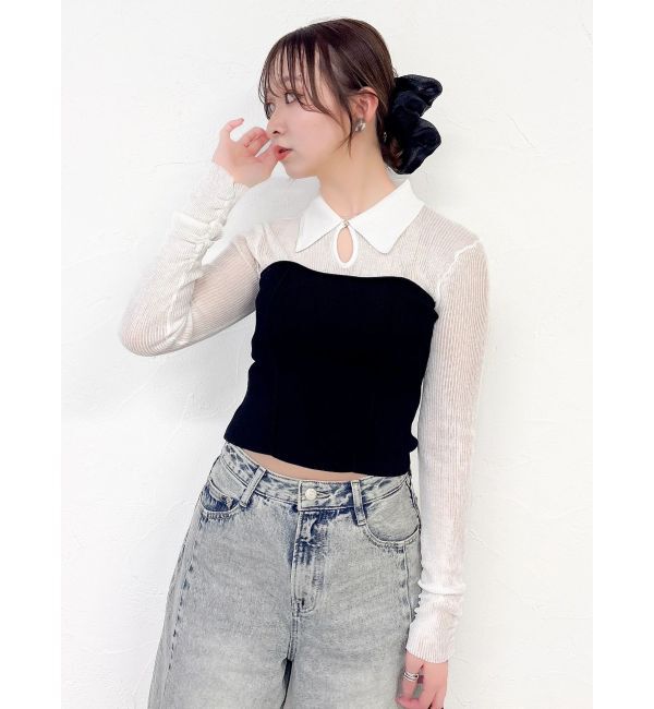 dazzlin「シアーレイヤードライクニットトップス」|ニット・セーター|