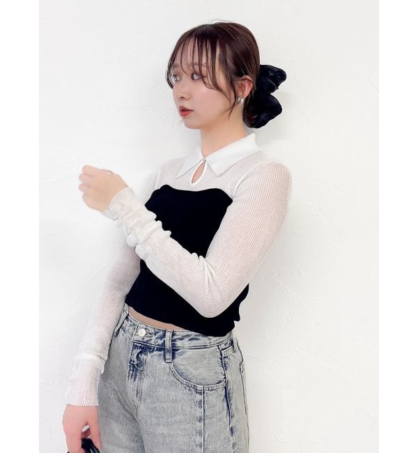 dazzlin「シアーレイヤードライクニットトップス」|ニット・セーター|