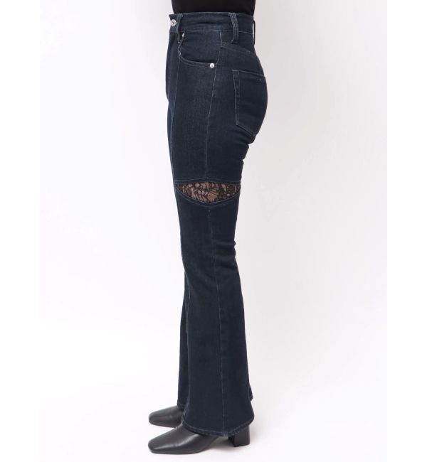 MERCURYDUO「レーストリミングカットアウトデニムパンツ」|デニム|