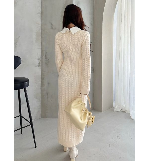 MERCURYDUO「U.S. POLO ASSN.別注 ケーブルニットワンピース」|ワンピース|