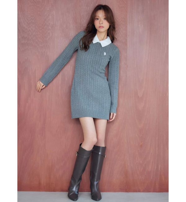 MERCURYDUO「U.S. POLO ASSN.別注 ケーブルニットワンピース」|ワンピース|