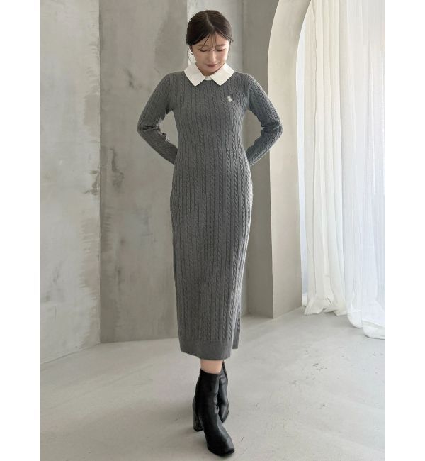 MERCURYDUO「U.S. POLO ASSN.別注 ケーブルニットワンピース」|ワンピース|