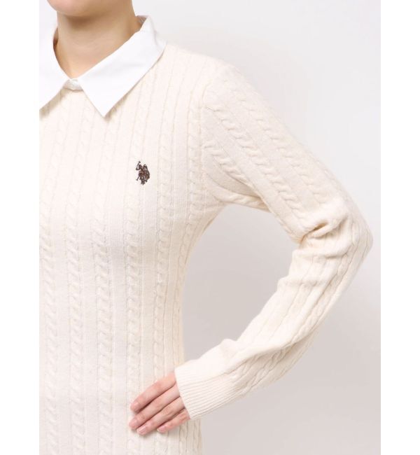 MERCURYDUO「U.S. POLO ASSN.別注 ケーブルニットワンピース」|ワンピース|