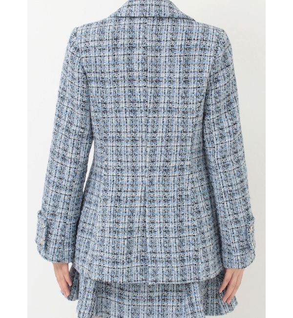 MERCURYDUO「【セットアップ着用可】フィットアンドフレアツイードジャケット」|テーラードジャケット|