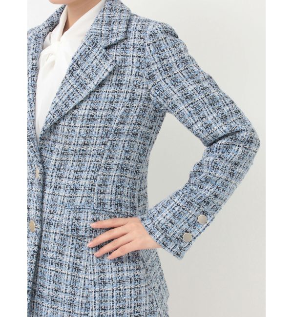 MERCURYDUO「【セットアップ着用可】フィットアンドフレアツイードジャケット」|テーラードジャケット|
